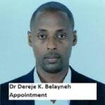 Dr Dereje K. Belayneh Appointment