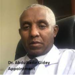Dr. Abdulkadir Gidey Appointment